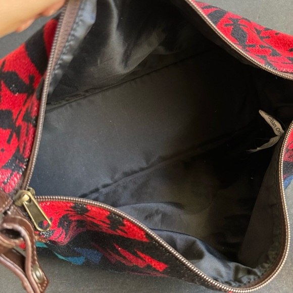 Pendleton Wool Shoulder Bag Navajo Print Multicolor Black Southwestern Western - Picture 13 of 16